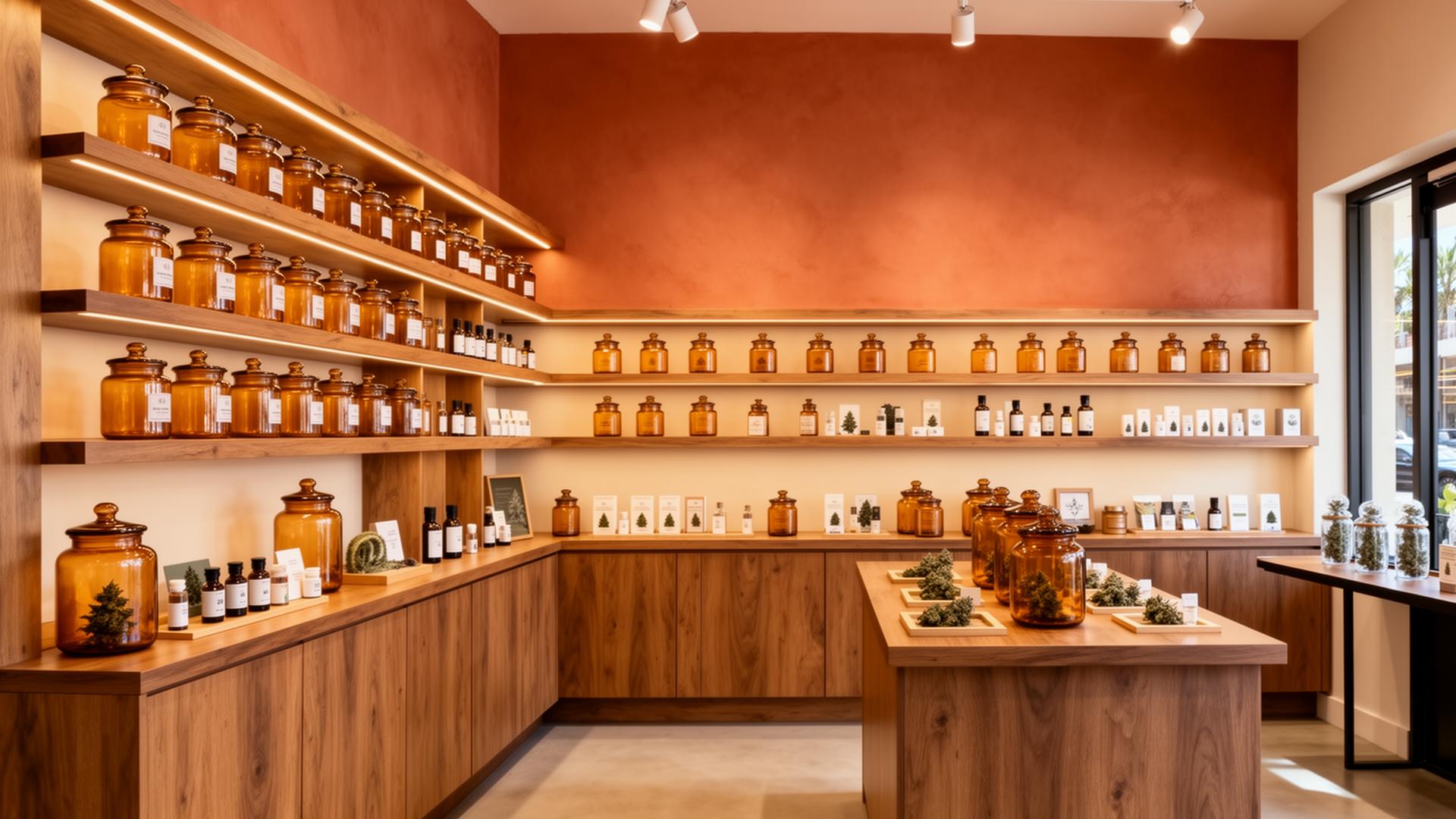 Boutique California dispensary interior